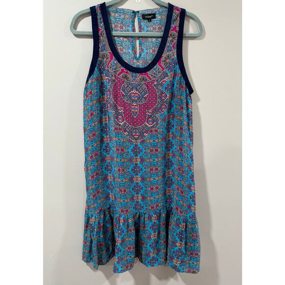Tolani Women's Dress 100% Silk Printed Size Large (094) - Picture 8 of 11
